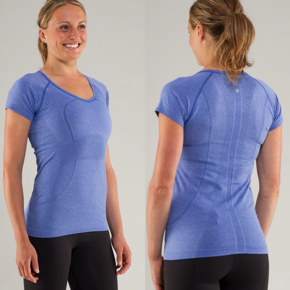 lululemon athletica Short Sleeve V-Neck Tee in Periwinkle Blue